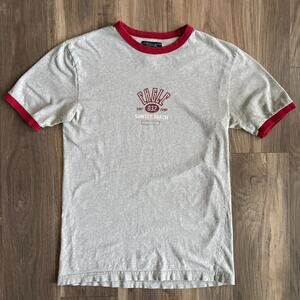 Vintage American Eagle Ringer T-Shirt Men's Size XS Gray Varsity